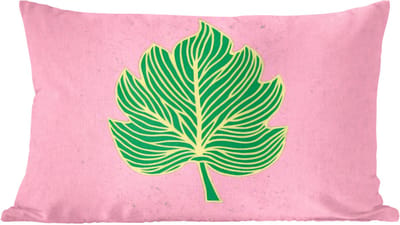 Sierkussens - Kussentjes Woonkamer - 60x40 cm - Blad - Groen - Illustratie - Minimalistisch