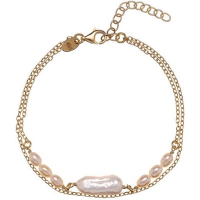 ALISIA AL5114.01.000 DUBBELE GOLD-PLATED KETTING MET PARELS 1 STUK