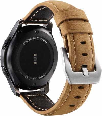 Strap-it Smartwatch bandje van leer - geschikt voor Huawei Watch GT 2 / GT 3 / GT 3 Pro 46mm / GT 4 46mm / GT 5 & 5 Pro (46mm) / GT 4 46mm / GT 5 & 5 Pro (46mm) / GT 2 Pro / GT Runner / Watch 3 - Pro / Watch 4 (Pro) / Watch Ultimate - beige