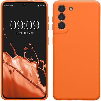 kwmobile telefoonhoesje geschikt voor Samsung Galaxy S21 - Hoesje voor smartphone - Precisie camera uitsnede - In fruitig oranje