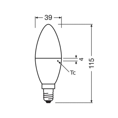 OSRAM HOMELIGHTING 4058075832008 LED-lamp Energielabel F (A - G) E14 Kaars 7.5 W = 60 W Warmwit (Ø x l) 39 mm x 115 mm 1 stuk(s)