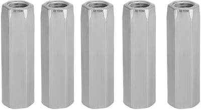 Set van 5 Stuks M10 Lange Stalen Coupling Hexagon Moeren voor Machine Onderdelen en Assemblage Toepassingen - Duurzaam en Betrouwbaar