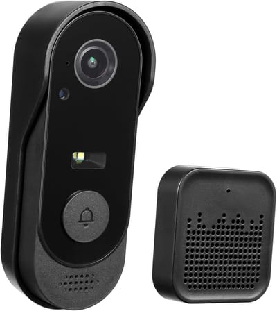 Draadloze Deurbel - Visuele Camera - Veilig Huis - Waterdichte Behuizing - 14 cm - Zwart