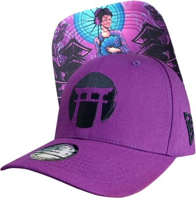 Capiche® Baseball Pet Heren – Paarse Geisha – Paars – Verstelbaar met Druksluiting – Sportcap – Curved Pet – Japanse Cultuur