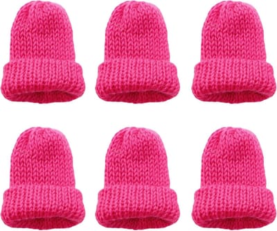 Set van 6 kleurrijke gebreide eierwarmers voor ontbijt
