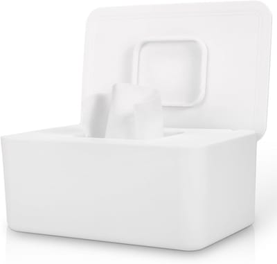 Babydoekjes Dispenser - Doekjes Houder - Babyverzorging Thuis - Goede Afdichting - Max 100 Doekjes - Wit