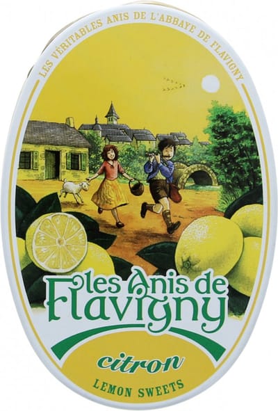 Les Anis de Flavigny - Anijspastilles met citroen smaak - Bewaardoosje ovaal 50 gram anijssnoepjes