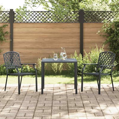vidaXL - Tuinstoelen - stapelbaar - 2 - st - staal - antraciet