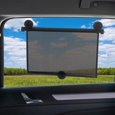 Dooky Auto Zonneschermen – 2 Stuks – Universeel – 46x40 cm – Met Zuignappen – Zonnebescherming voor Kinderen – Rolgordijn Auto