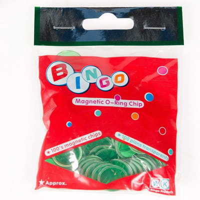 Bingofiches met metalen rand Ø17mm - Kleur: Groen