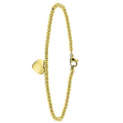 Lucardi Dames Armband bol/hart - Staal - Armband - Cadeau - 19 cm - Goudkleurig