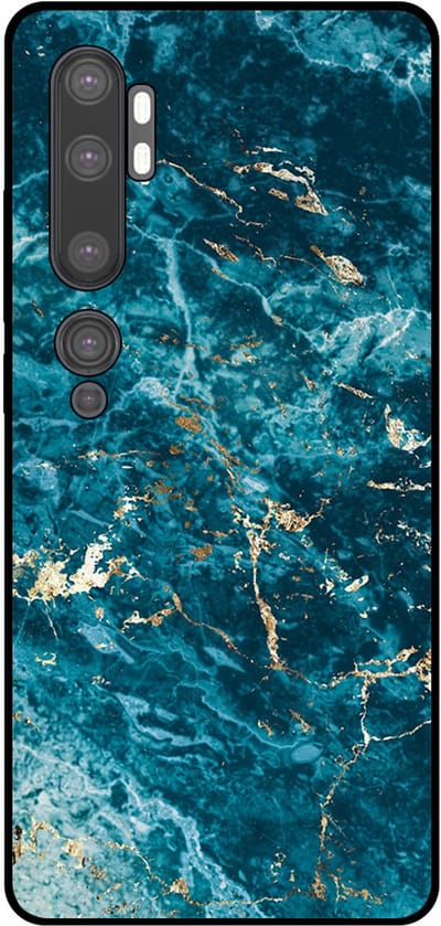 Smartphonica Telefoonhoesje Geschikt voor Xiaomi Mi Note 10 / 10 Pro met marmer opdruk - TPU backcover case blue marble design - Blauw geschikt voor Xiaomi Mi Note 10;Xiaomi Mi Note 10 Pro