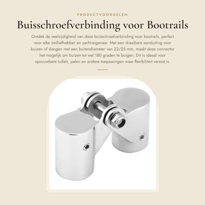 Dailygoods- Buisschroefverbinding Draaibaar - Roestvrij Staal - Voor Bootrails - Voor Yacht Marin 25mm - Duurzaam - Corrosiebestendig - Buisconnector