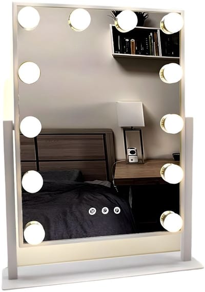 KAD® Vanity Spiegel - Hollywood Spiegel - Bright Beauty Vanity Makeup Spiegel - Wit - 37cm x 3cm x 48cm