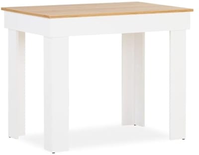 Praktische Eettafel in Wit Houtlook 90x60 cm voor 2 Personen