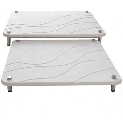 2 Stuks Steen Droogmat Ultra Absorberend Sneldrogende Steen voor Keukenblad met Antislip Voetjes Wit wit