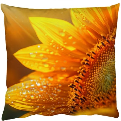 Sierkussens - Kussentjes Woonkamer - 50x50 cm - Zonnebloem - Dauwdruppels - Geel - Zonlicht