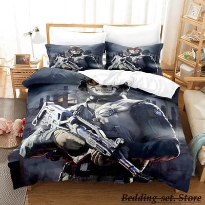 Game Call of Duty Simon Ghost Riley Beddengoed Set Cartoon Anime Driedelige Set Volwassene Kind Slaapkamer Dekbedovertrek Sets 3D Schietspel 70x133cm 2pcs