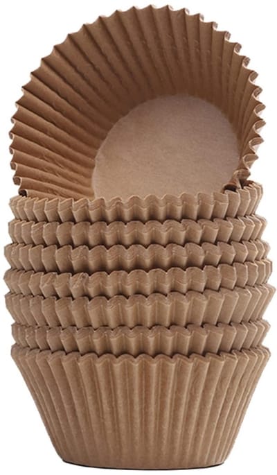 TOVBMUP Papieren muffinvormpjes - 5 cm diameter onderkant - Natuurlijk ongebleekt - Antiaanbaklaag en oliebestendig - Geschikt voor feesten, partijen en bakken - Standaardformaat