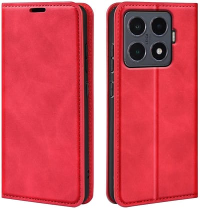 MobyDefend Hoesje - Geschikt voor Xiaomi 15T Pro - Luxe Wallet Bookcase (Magnetische Sluiting) - Rood