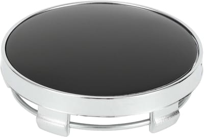 Dailygoods- Wielnaafdopjes 60mm - Zilverkleurig/Zwart - Beschermers - Universeel - Kunststof - Gemakkelijk te installeren - Naafdop