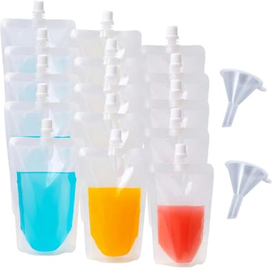 Drinkzakken 250ml, 350ml, 500ml - Herbruikbare plastic flessen - Transparant ontwerp - Perfect voor onderweg - ShopVlot