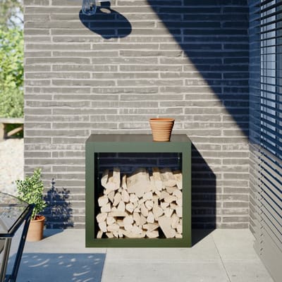 vidaXL - Haardhoutrek - 60x40x60 - cm - staal - groen