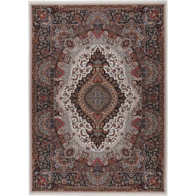 Muratap Dunya klassiek isfahan oosters vloerkleed laagpolig, wasbaar, anti-slip,