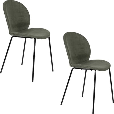 Zuiver Bonnet Eetkamerstoelen Groen - Set van 2