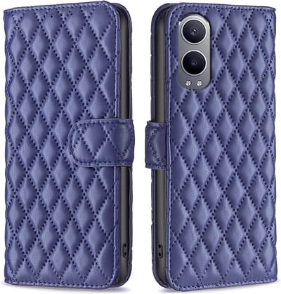 BINFEN Hoesje - Geschikt voor OnePlus Nord CE4 Lite 5G Hoesje - BINFEN Rhombus Book Case - Blauw