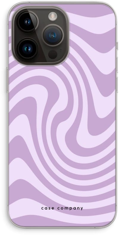 Case Company® - Hoesje geschikt voor iPhone 14 Pro Max hoesje - Swirl Paars - Soft Cover Telefoonhoesje - Bescherming aan alle Kanten en Schermrand