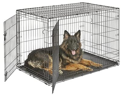 Verbeterde dubbele hondenkrat 121,92 cm voor kleine rassen - Ideaal voor training en comfort