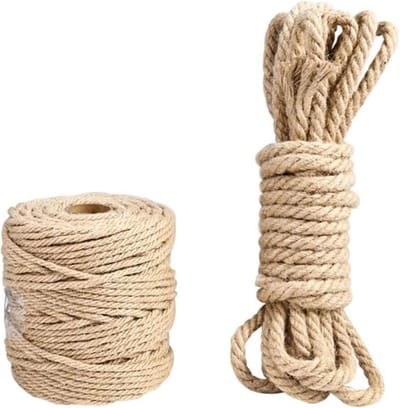 Jute Touw - Hennep Touw Natuurlijk Touw - Tuinieren en Knutselen - Dikke en Duurzame Kwaliteit