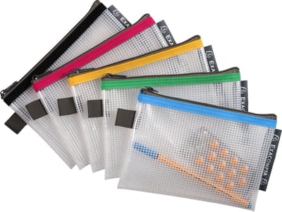 Exacompta 10x Transparante tassen in zachte plastic met ritssluiting - Geassorteerd - 34120E