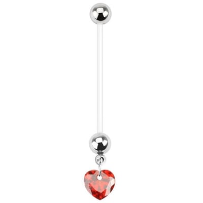 Piercing hartje rood - LMPiercings