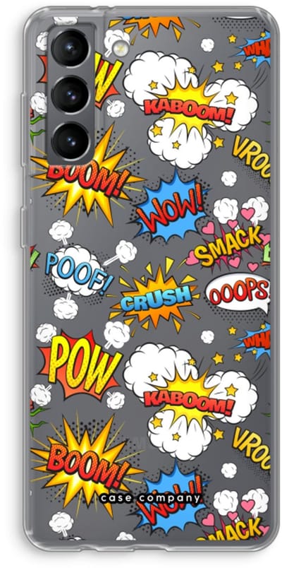 Case Company® - Hoesje geschikt voor Samsung Galaxy S21 hoesje - Pow Smack - Soft Cover Telefoonhoesje - Bescherming aan alle Kanten en Schermrand