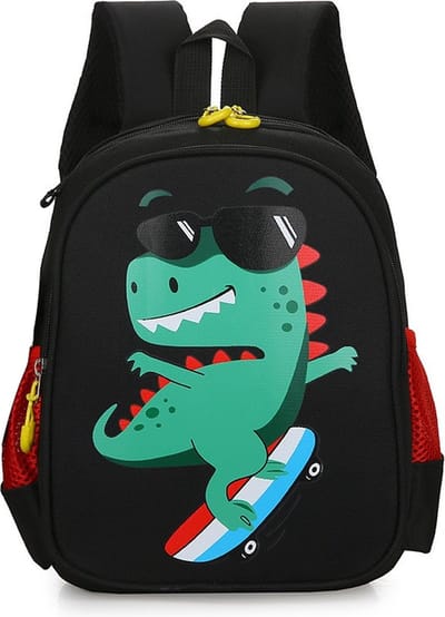Rugzak Dino | Zwart | Kind | Peuter | School | Meisje | Jongen | Skater