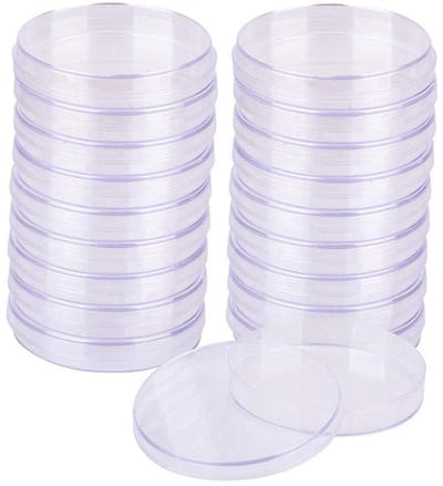 70 mm Petri Schalen, 20 Stuks Steriele Laboratorium Dishes met Deksel, Voor Cel- en Weefselkweek, Transparant en Geschikt voor Bacteriecultuur en Plantenkweek