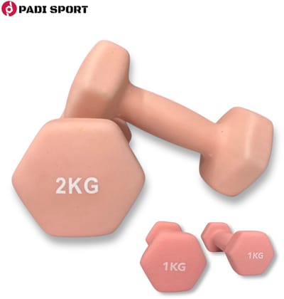 Padisport dumbells Roze 1 en 2 kg - gewichten set halters - gewichten set dumbbell - dumbells set