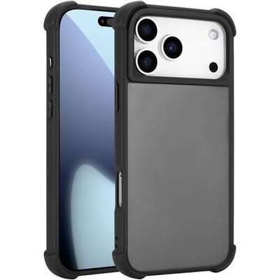Coverzs matte shock hoesje geschikt voor iPhone 17 Pro Max (zwart) – stevige case met krasbestendige bescherming, slank design en perfecte pasvorm