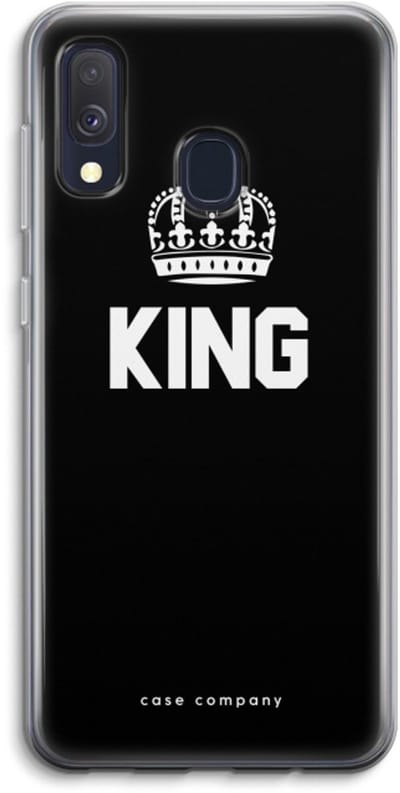 Case Company® - Hoesje geschikt voor Samsung Galaxy A40 hoesje - King zwart - Soft Cover Telefoonhoesje - Bescherming aan alle Kanten en Schermrand