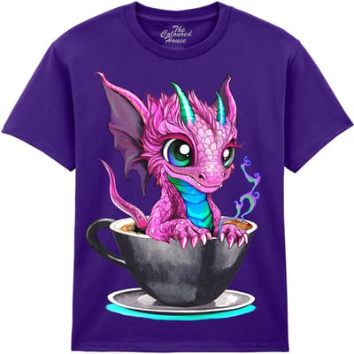 KIDS Draak Black Coffee Dragon The Coloured House KIDS T-shirt XL