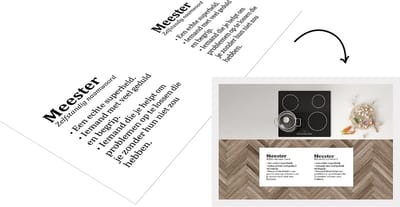 Keukenloper - Loper keuken - Quote - Wit - Zwart - Meester bedankt - Woordenboek - Spreuken - 120x50 cm - Keukenloper vinyl