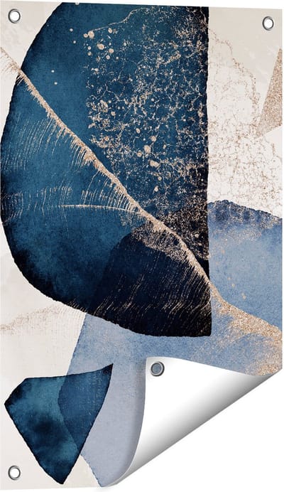 Gards Tuinposter Abstracte Kunst - Marmer met Gloed - 40x60 cm - Tuindoek - Tuindecoratie - Wanddecoratie buiten - Tuinschilderij