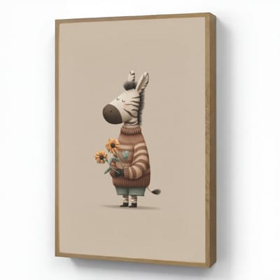 Nachtlampje 70x100 cm - Kinder lamp - Zebra - Zonnebloemen - Warm - Tafellamp kinderkamer draadloos - Slaapkamer lampje - Bedlamp kinderen - Kinderlampje - Wandlamp babykamer - Nachtlampjes