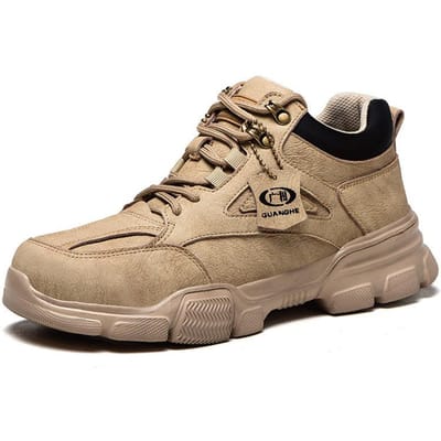 Werkschoenen Heren Lichtgewicht Veiligheidslaarzen Onverwoestbare Werksneakers Dames Kevlar Inlegzool Beschermende Stalen Neus Schoenen 44 kaki
