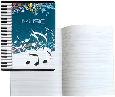 Verhaak 3-pak Muziekschriften met Notenbalken - A5 formaat - Muziek Design