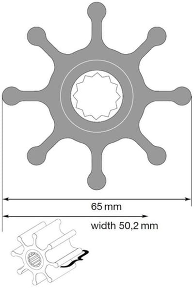 Johnson waaier voor F7 pomp, MC97/EPDM
