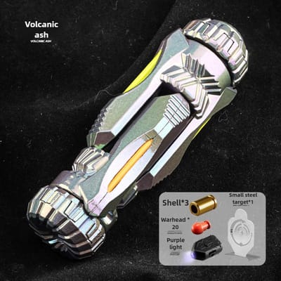 Lanceur anti-stress en alliage Mini Spinner pour le bout des doigts Pistolet jouet Lanceur à éjection de feu à une touche Ensemble cadeau avec balles en plastique sûres