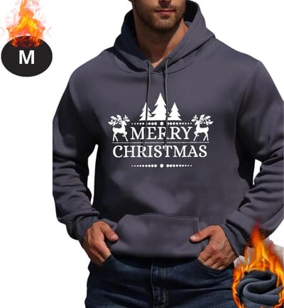Bovista Kersttrui - Heren - Foute Kersttrui - Christmas Sweater - Cartoonprint - Kerst Sweater - Christmas Jumper - Hoodie - Donkergrijs - M